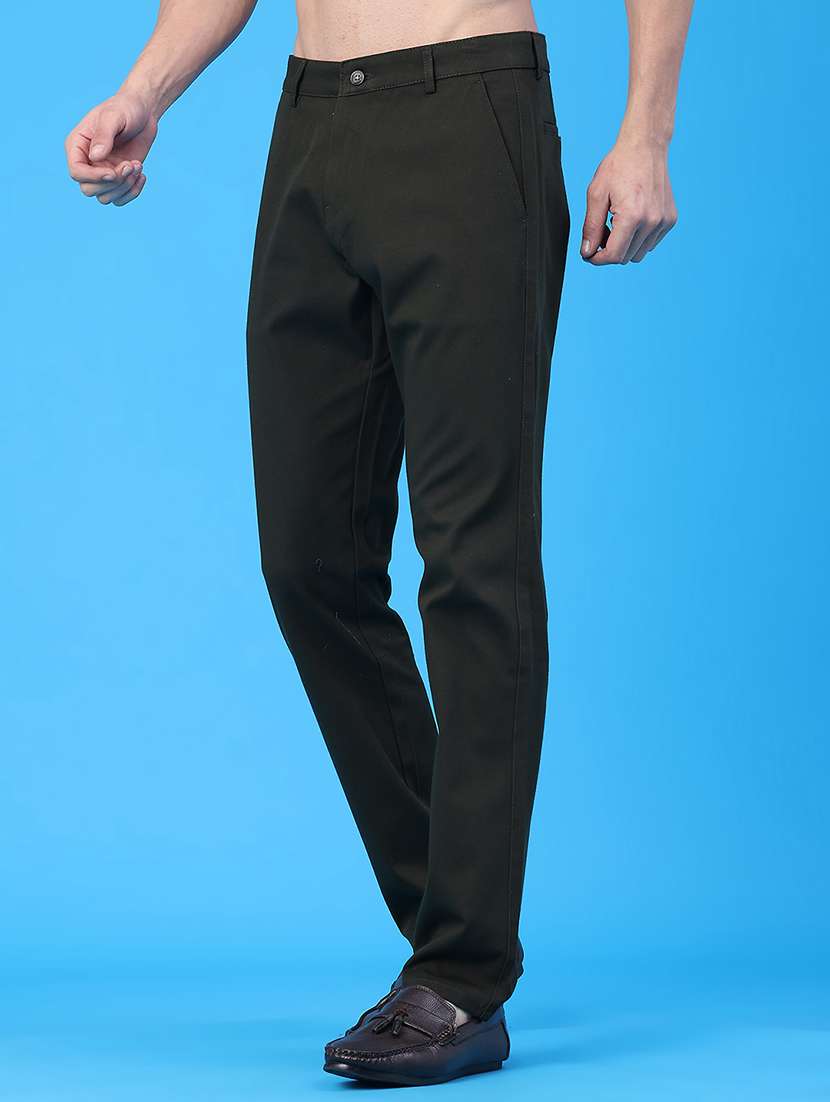 men solid mid rise chinos casual trouser - 22157100 -  Standard Image - 3