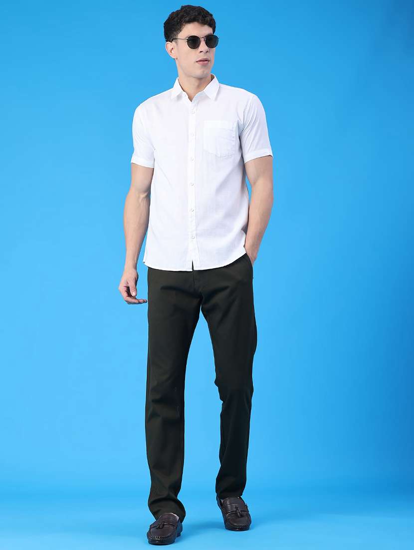 men solid mid rise chinos casual trouser - 22157100 -  Standard Image - 5
