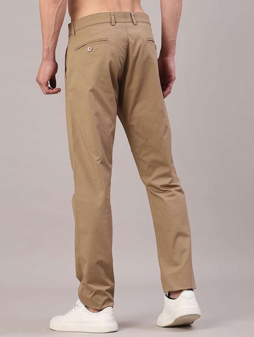 men solid mid rise chinos casual trouser - 22157103 -  Standard Image - 3