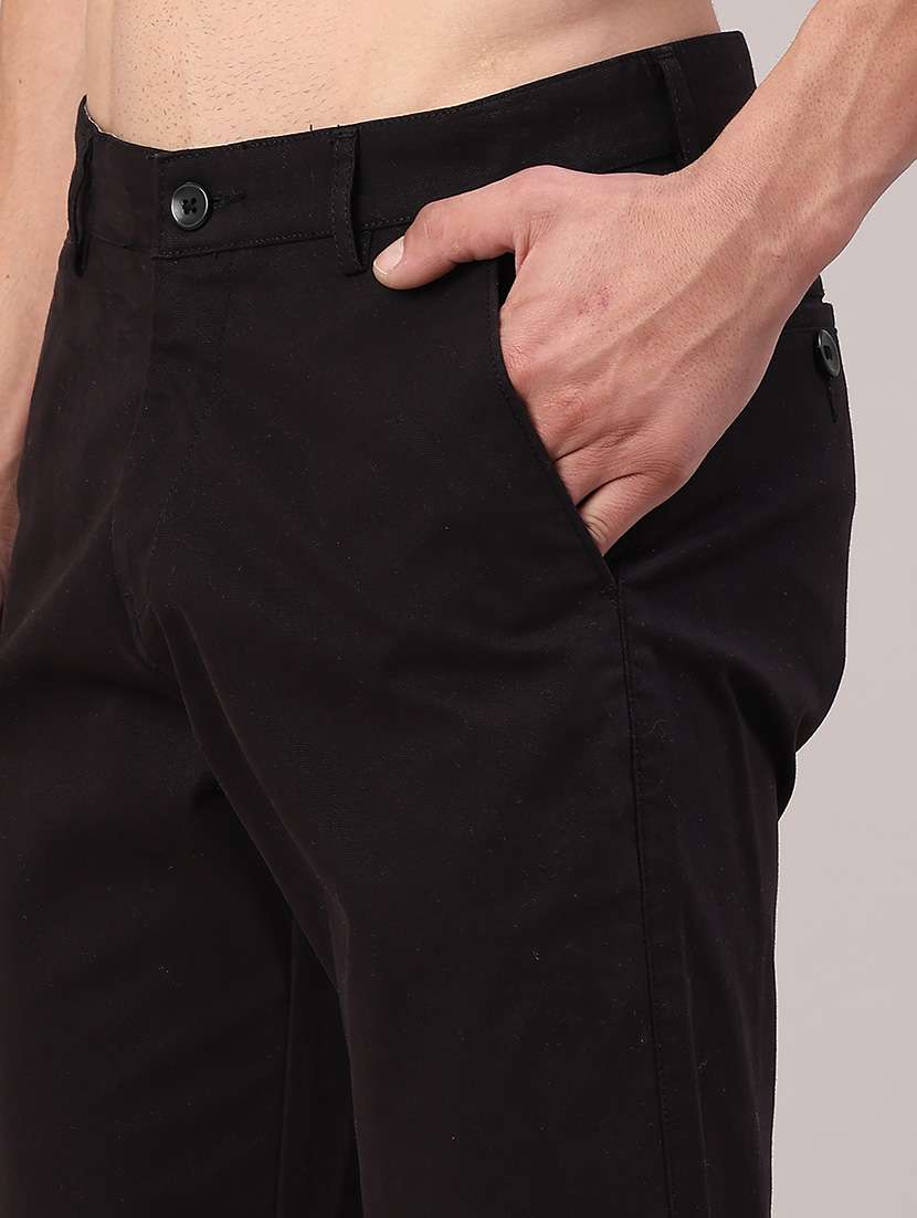 men solid mid rise chinos casual trouser - 22157104 -  Standard Image - 5