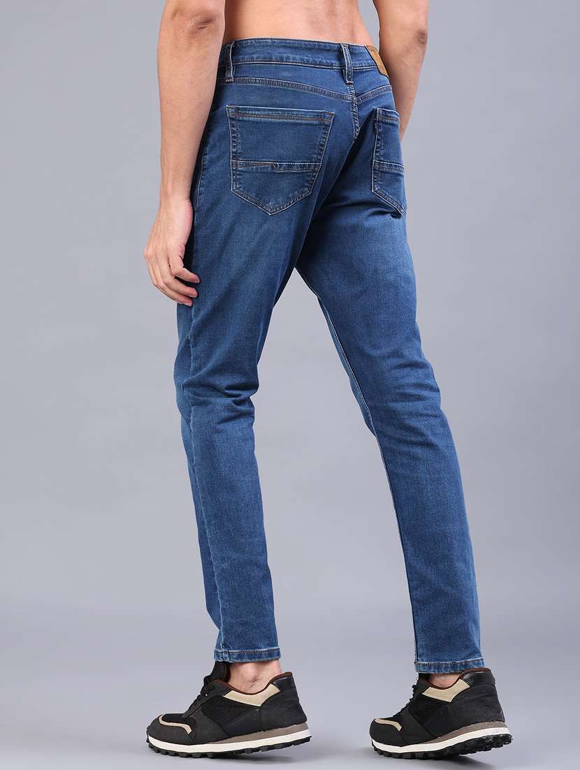 men solid mid rise slim fit jeans - 22157107 -  Standard Image - 3