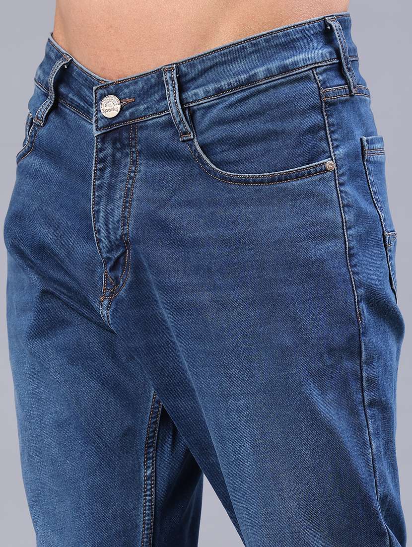men solid mid rise slim fit jeans - 22157107 -  Standard Image - 5