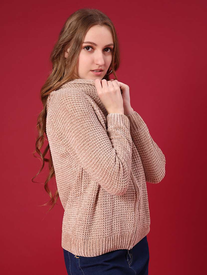 women self designed long sleeve hooded sweatshirt - 22157115 -  Standard Image - 3