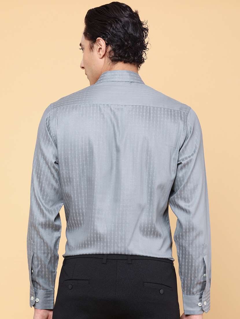 men grey cotton casual shirt - 22157138 -  Standard Image - 3