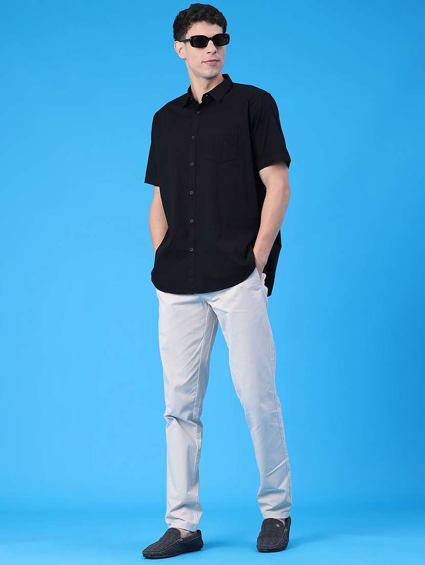 men solid mid rise chinos casual trouser - 22157145 -  Standard Image - 5