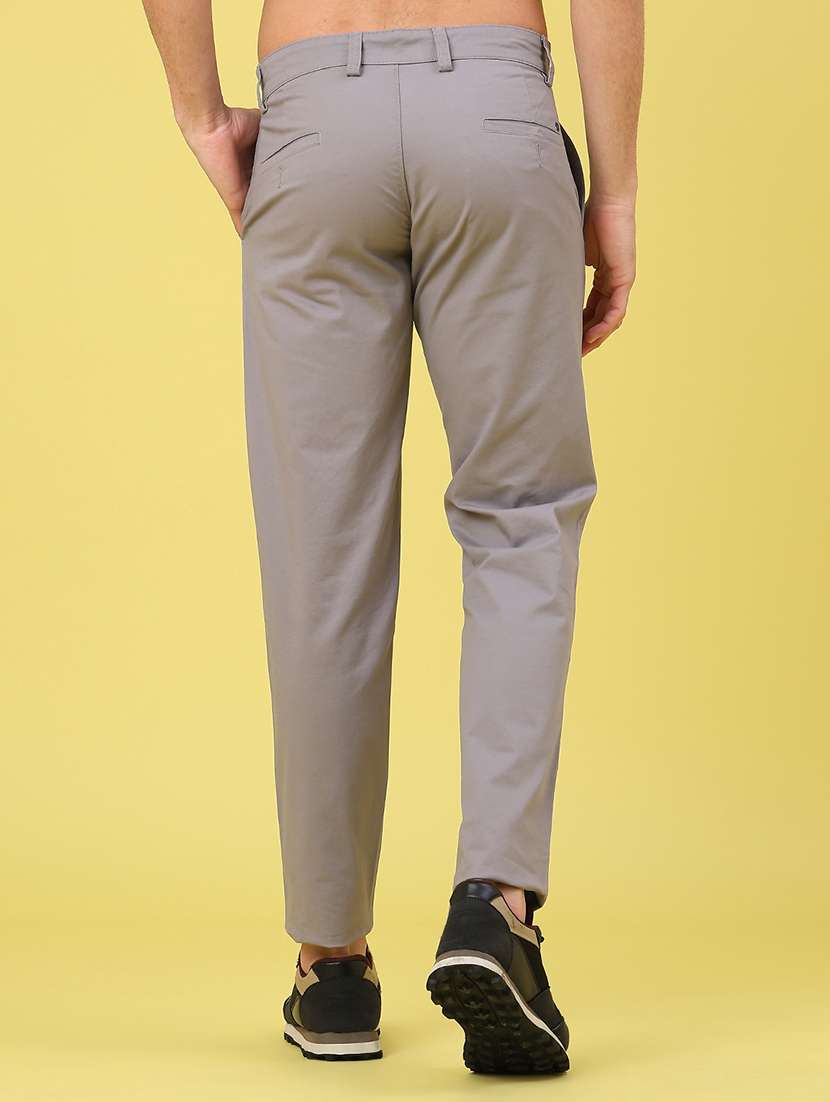 men solid mid rise chinos casual trouser - 22157147 -  Standard Image - 3