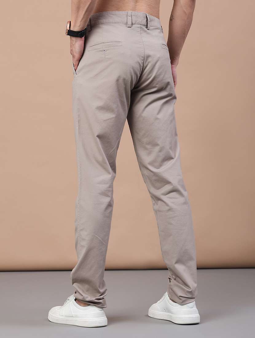 men solid mid rise chinos casual trouser - 22157149 -  Standard Image - 3