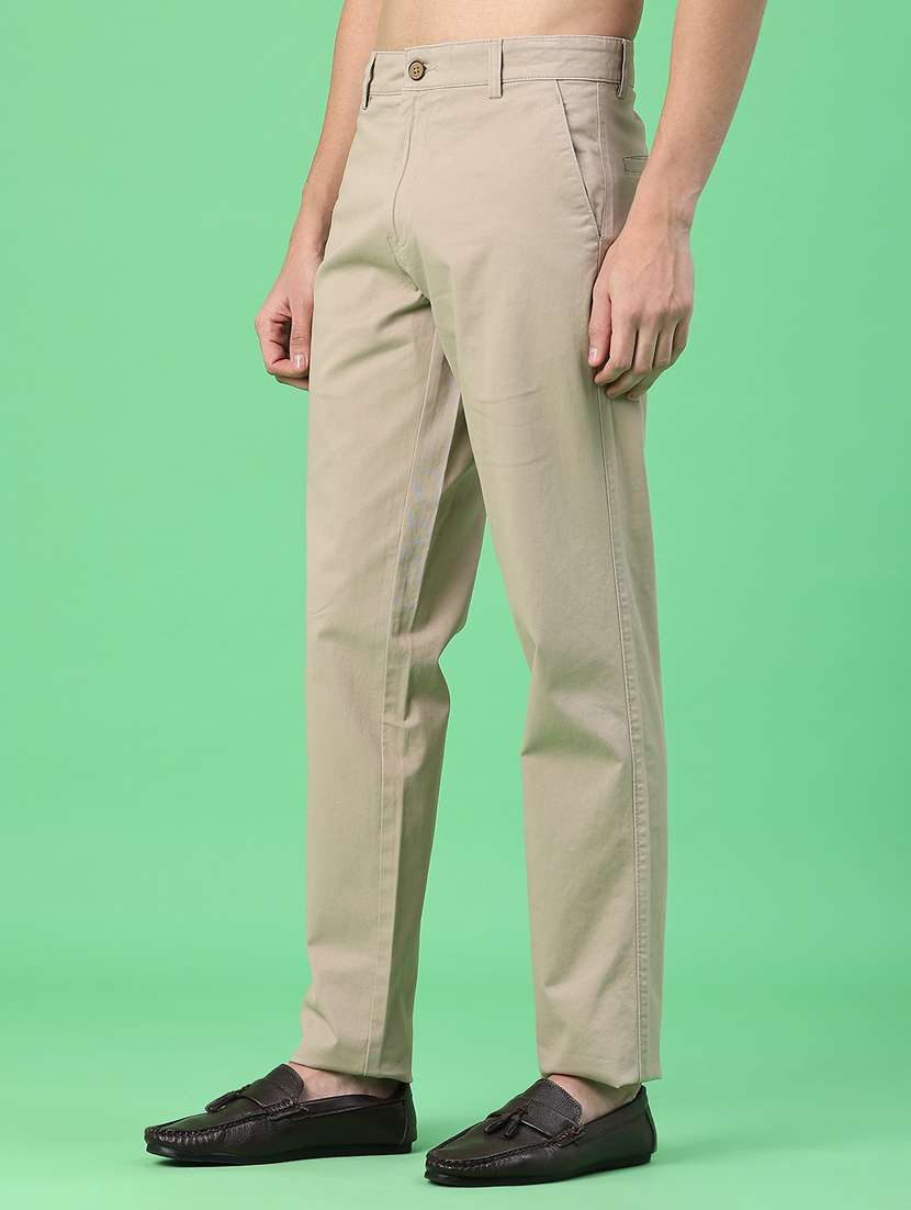 men solid mid rise chinos casual trouser - 22157150 -  Standard Image - 3