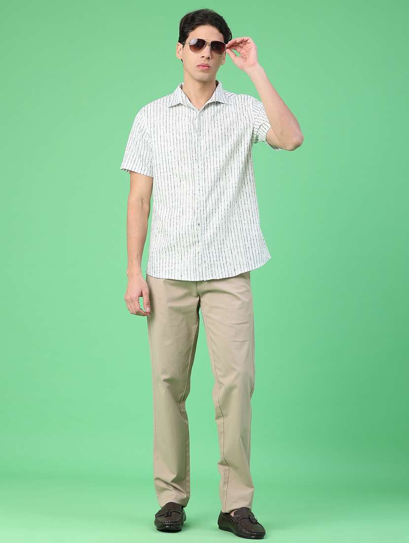 men solid mid rise chinos casual trouser - 22157150 -  Standard Image - 5