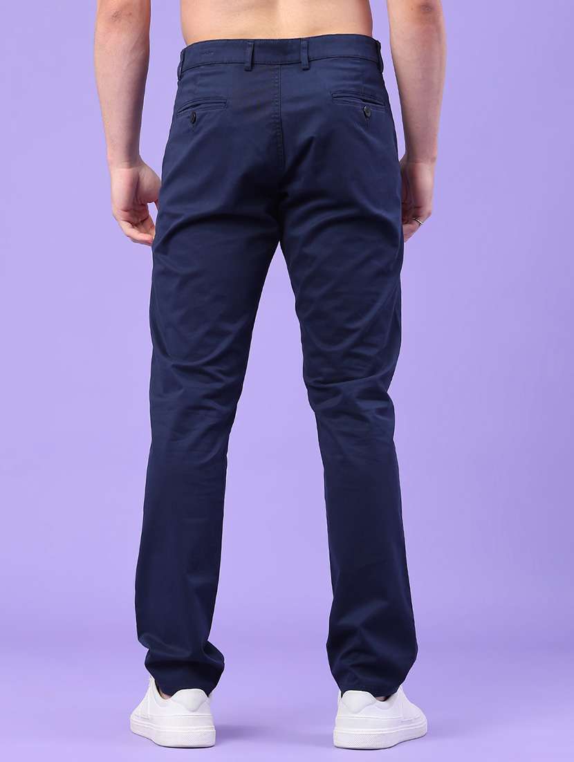men solid mid rise chinos casual trouser - 22157152 -  Standard Image - 3