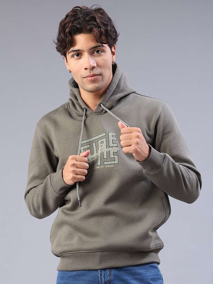 men chest print long sleeve regular fit sweatshirt