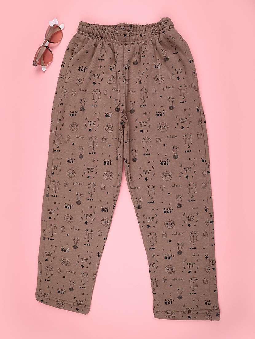 girls printed mid rise track pant