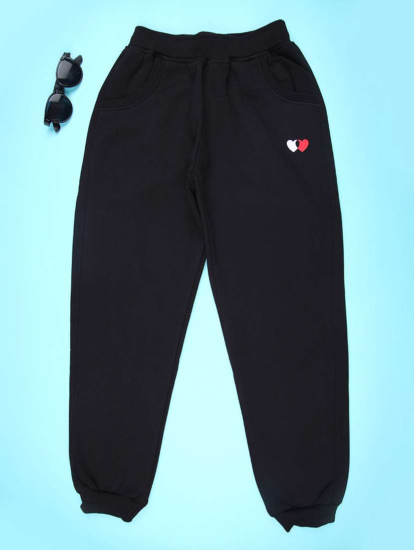 girls plain mid rise regular fit jogger