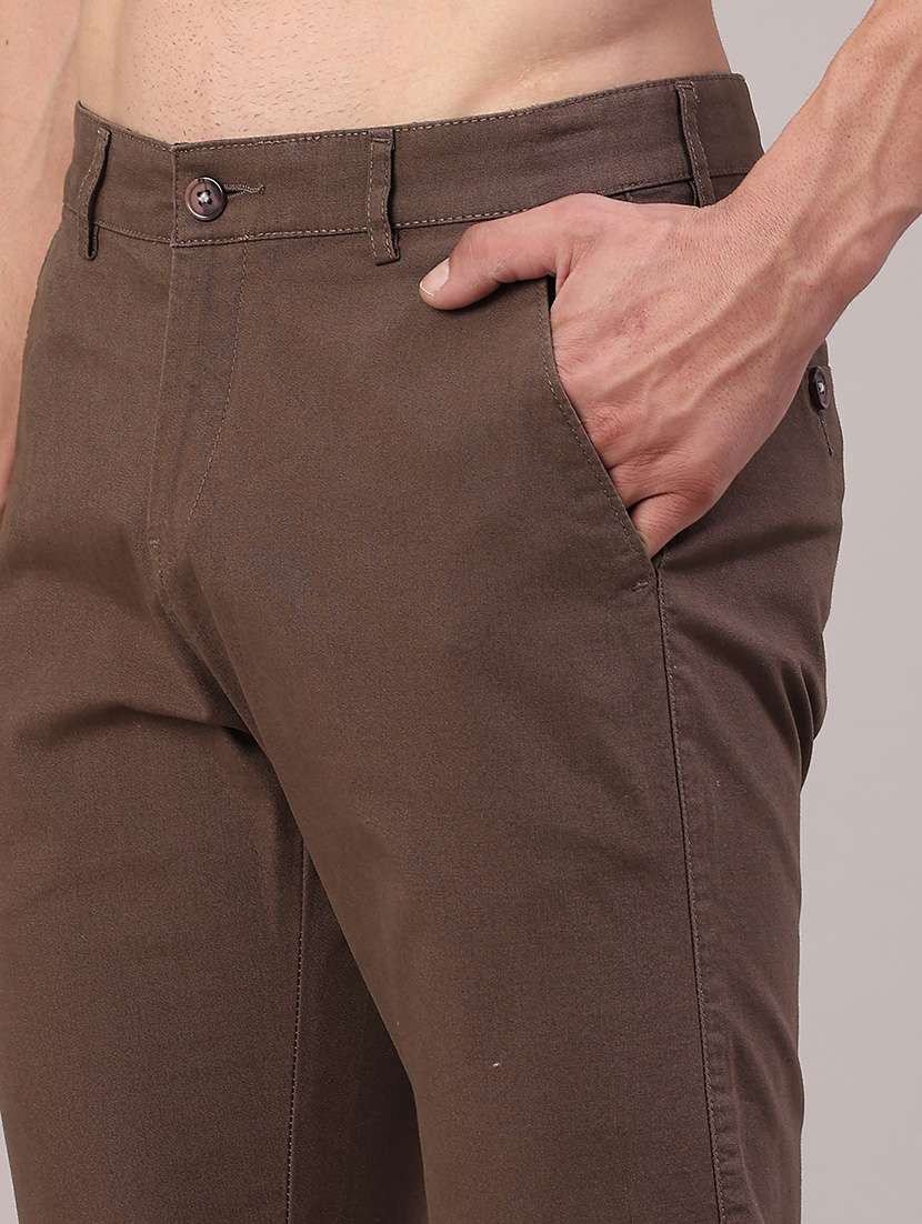 men solid mid rise chinos casual trouser - 22157190 -  Standard Image - 5
