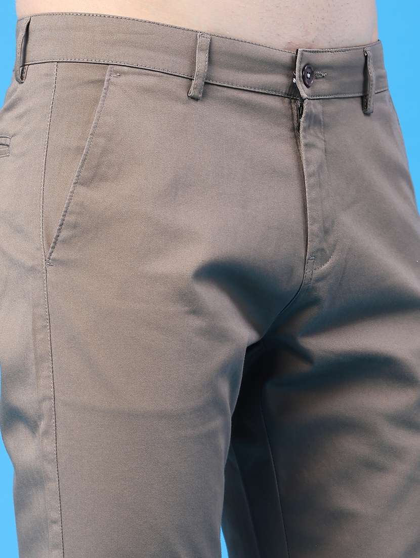 men solid mid rise chinos casual trouser - 22157191 -  Standard Image - 5