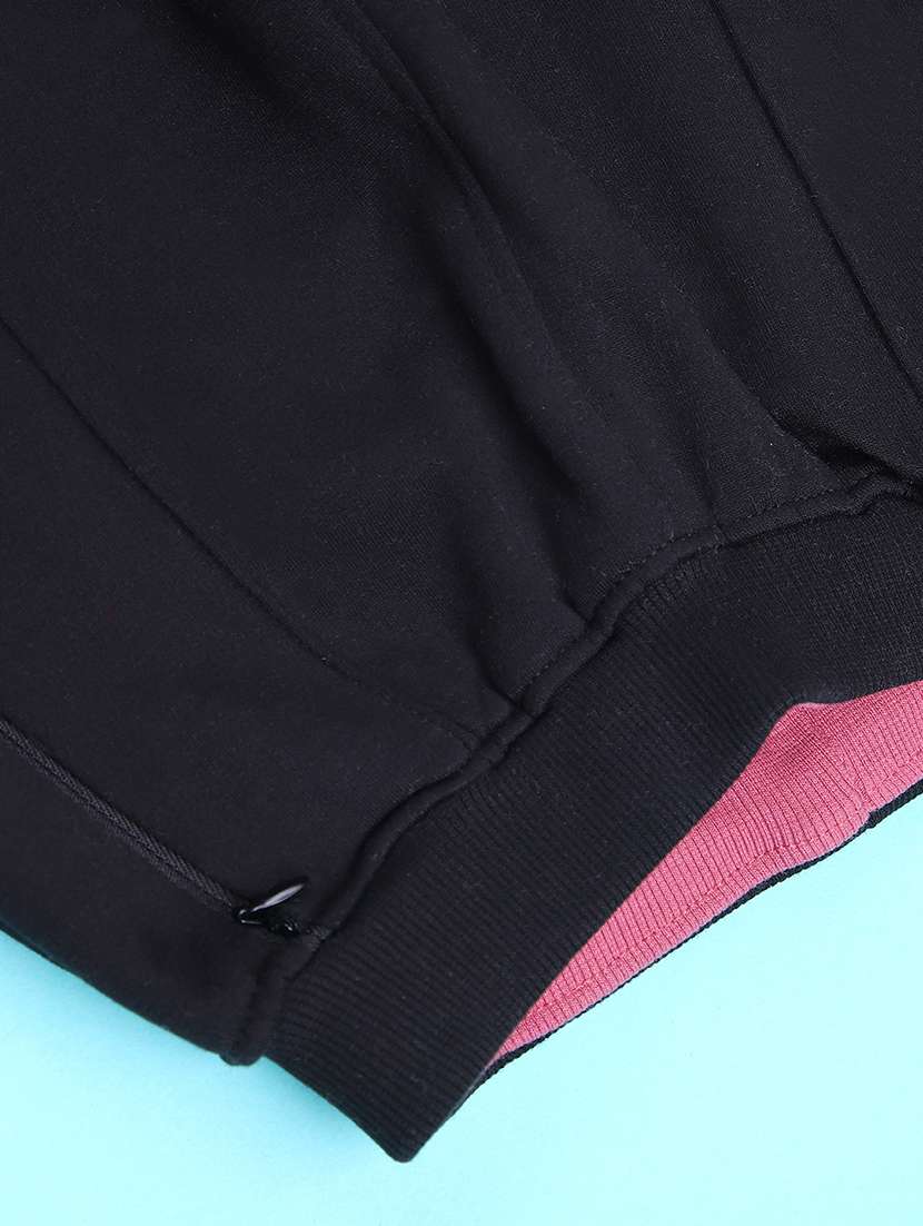 girls solid mid rise track pant - 22157215 -  Standard Image - 3