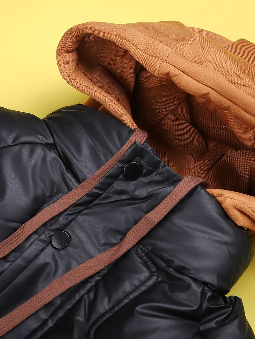 boys solid long sleeve hooded quilted jacket - 22157366 -  Standard Image - 3