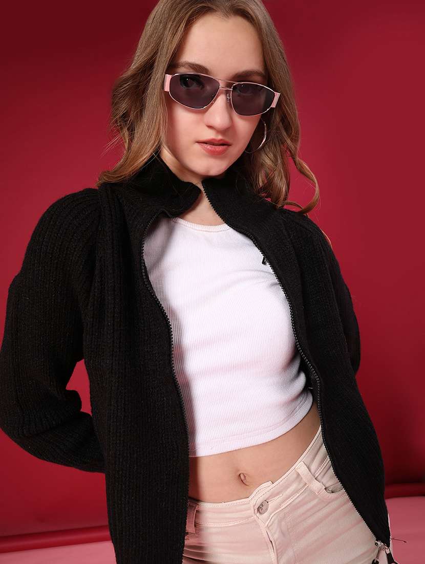 women self design long sleeve cardigan