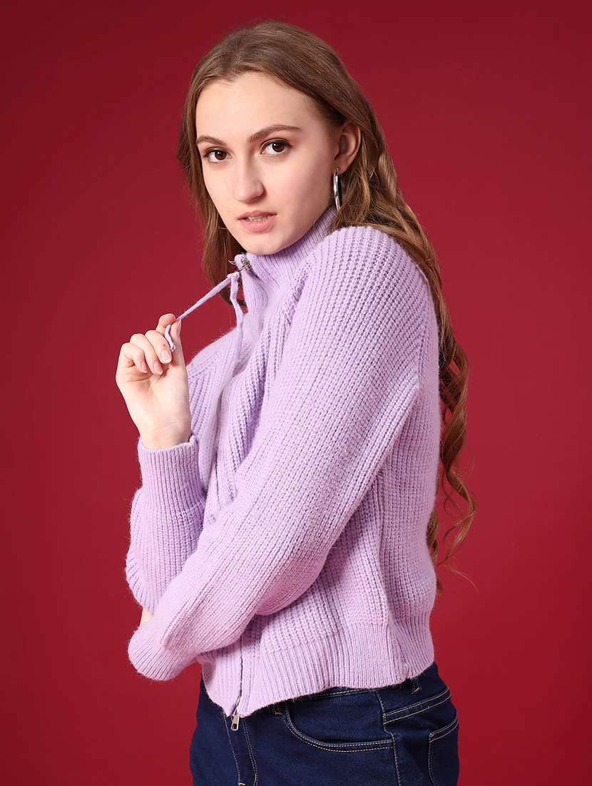 women self design long sleeve cardigan - 22157441 -  Standard Image - 3