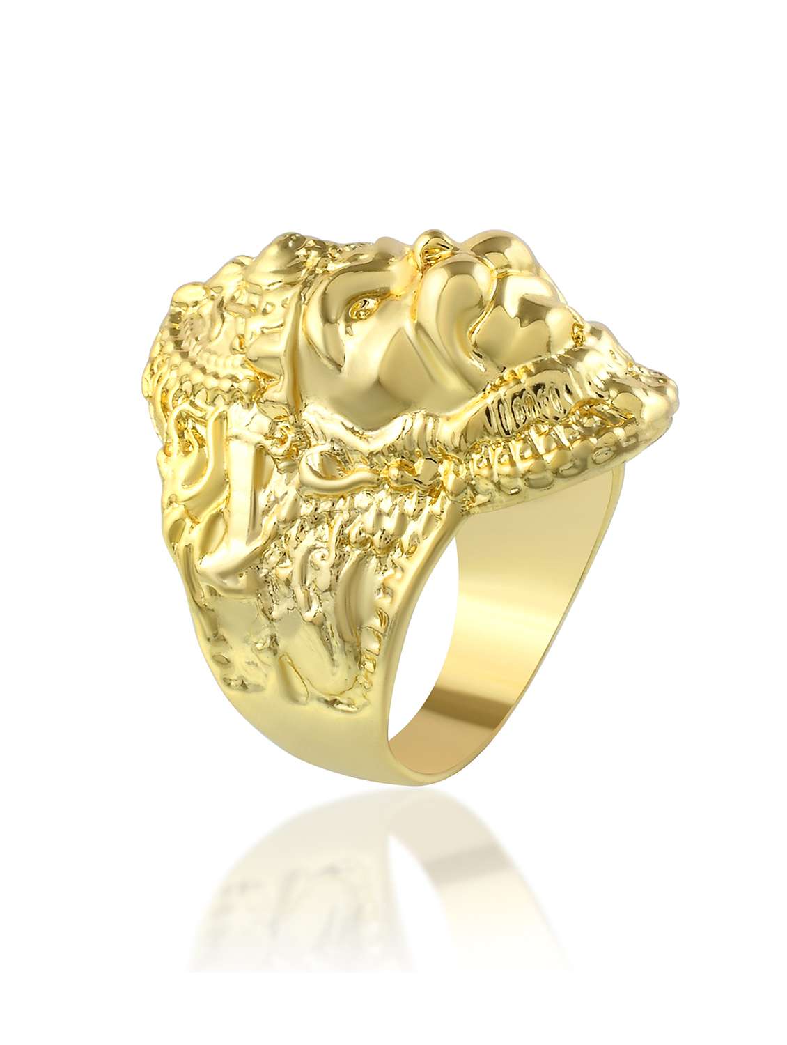 brass gold plated bajrang bali hanuman balaji bold finger ring  - 22157477 -  Standard Image - 3