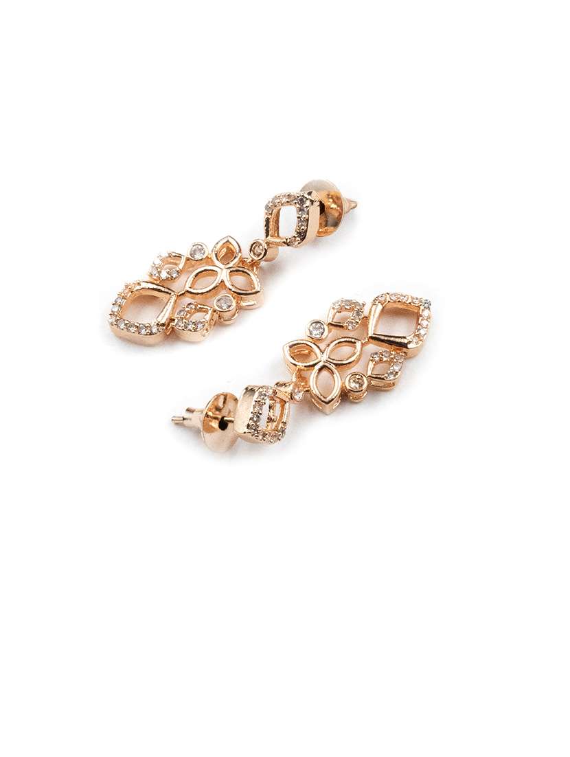 glamourous rose gold plated diamond necklace set diamond necklace set - 22157507 -  Standard Image - 5