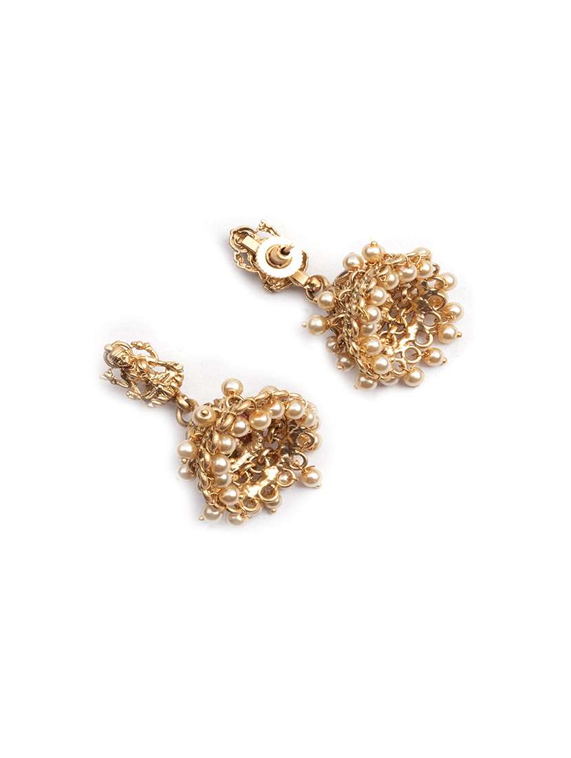 gold plated laxmi white hydra beads choker set - 22157528 -  Standard Image - 3