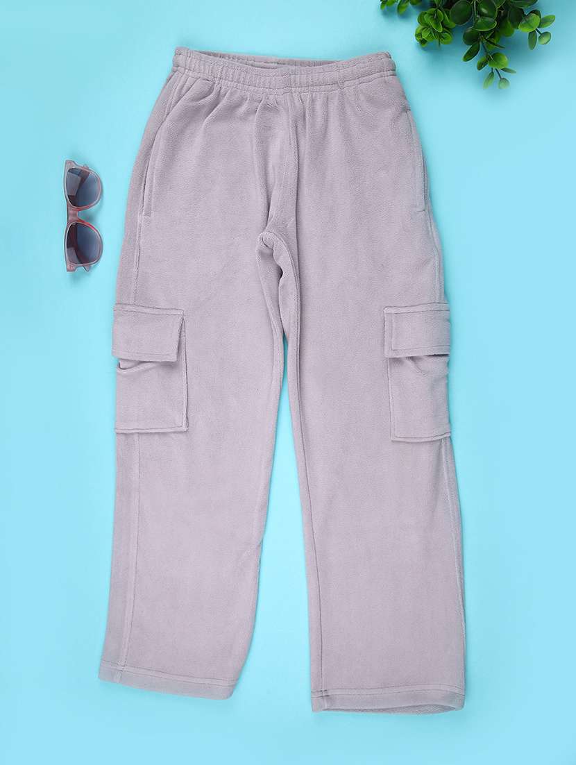 girls solid mid rise cargo