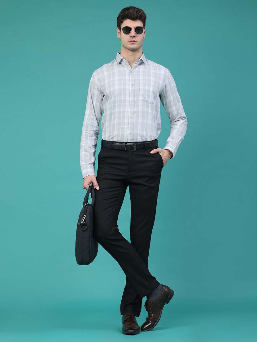 Men Checkered Long Sleeve Slim Fit Formal Shirt - 22157722 -  Standard Image - 5