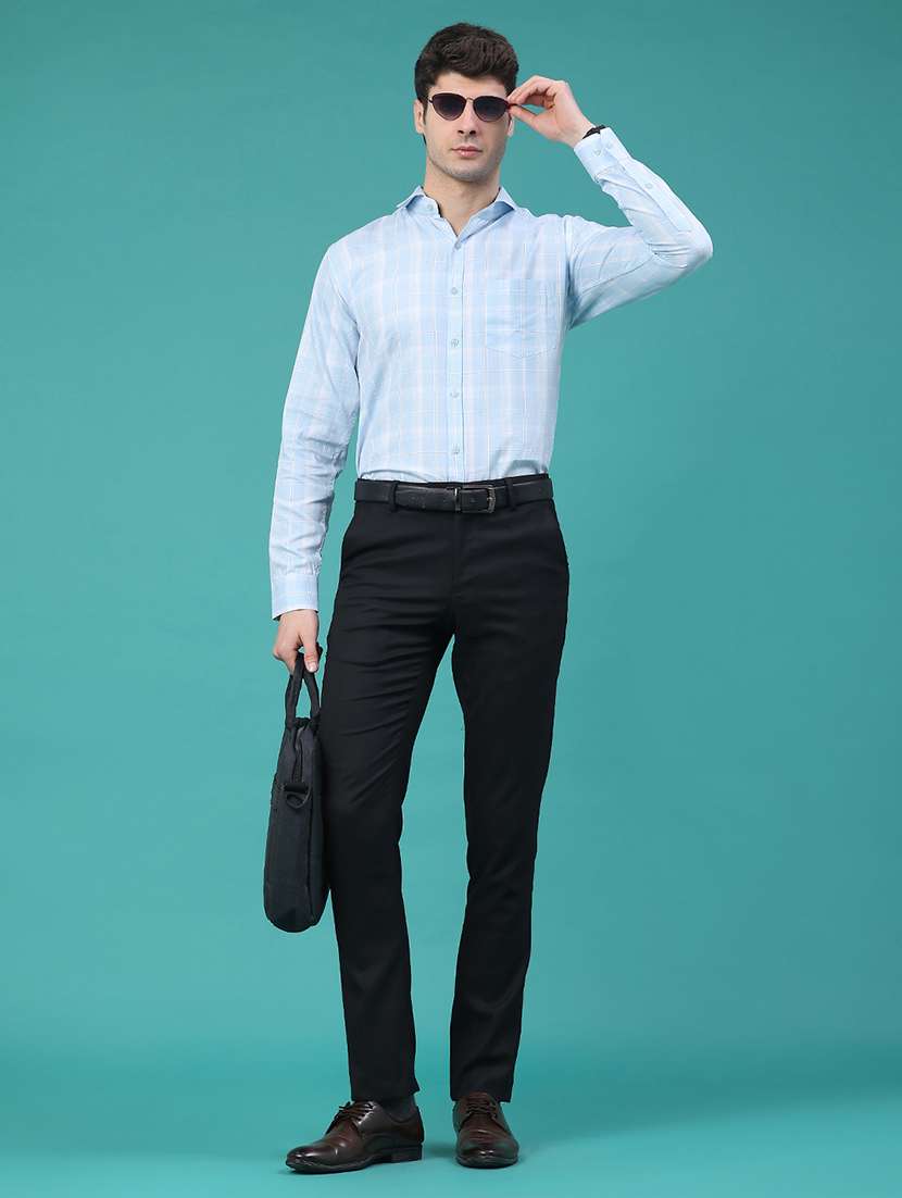 men checkered long sleeve slim fit formal shirt - 22157723 -  Standard Image - 5