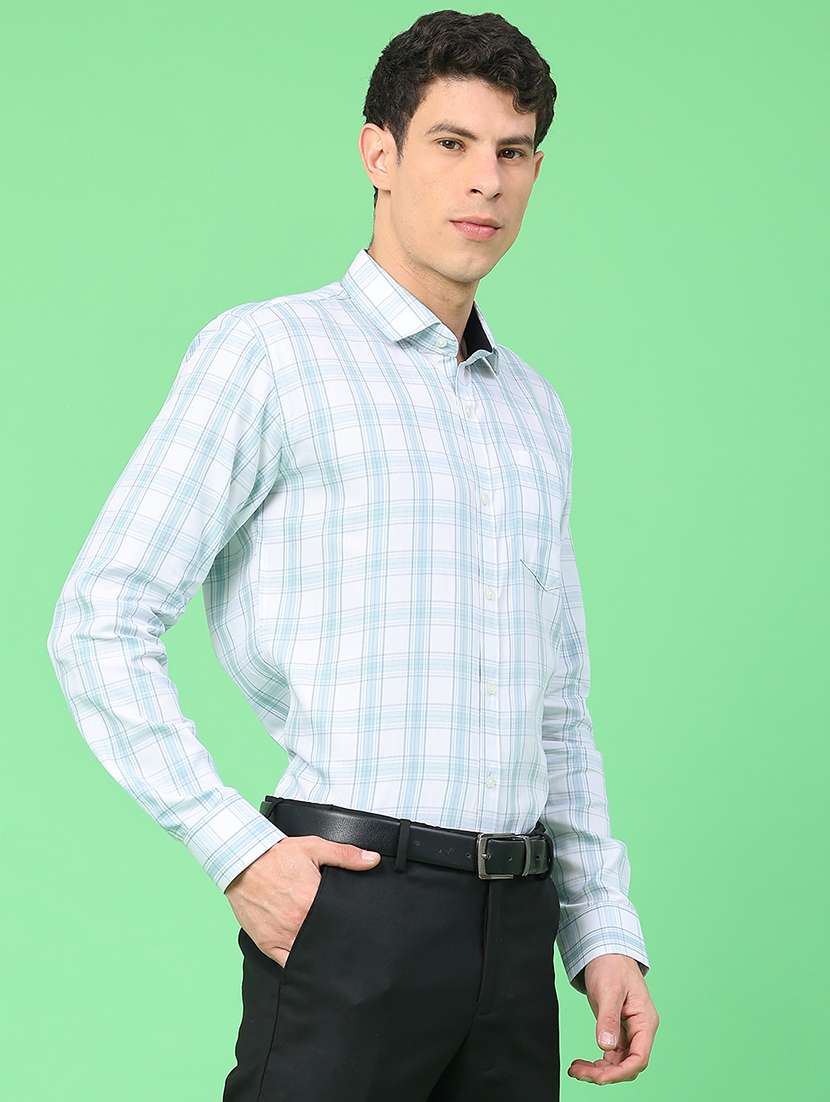 men checkered long sleeve slim fit formal shirt - 22157725 -  Standard Image - 3