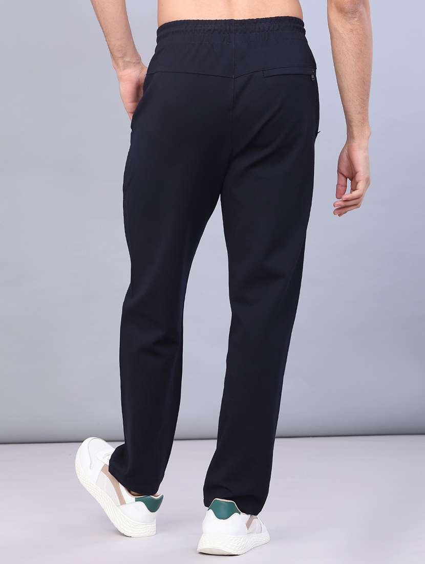 men solid mid rise full length track pant - 22157764 -  Standard Image - 3