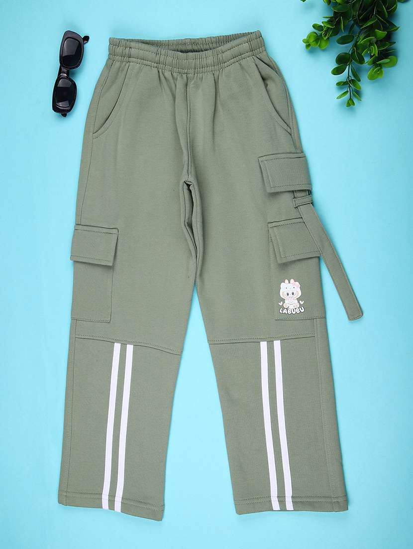 girls solid mid rise cargo