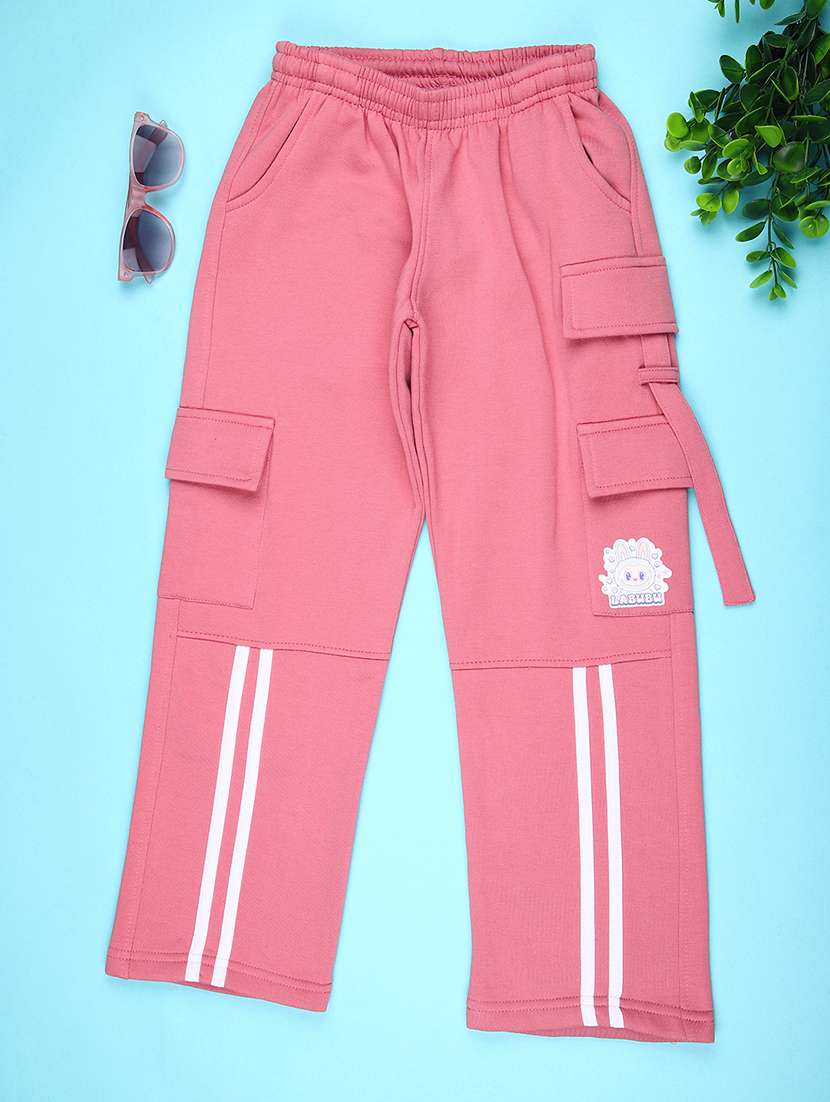 girls solid mid rise cargo