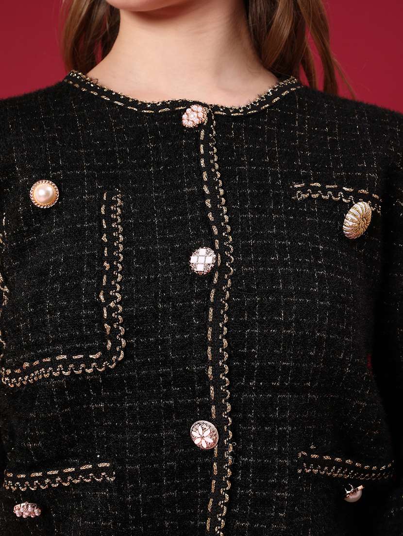 women self design long sleeve cardigan - 22158388 -  Standard Image - 5