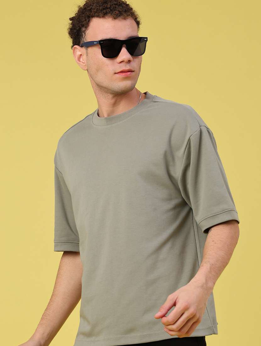 men solid short sleeve oversized t-shirt