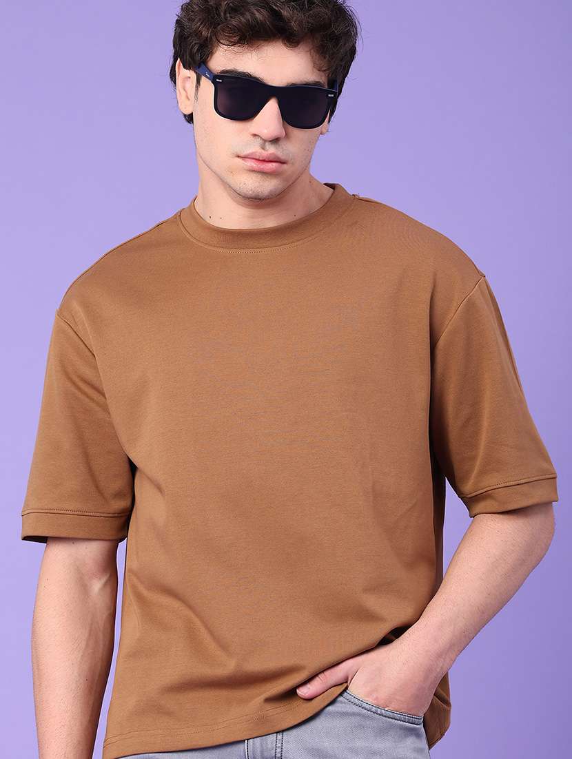 men solid short sleeve oversized t-shirt