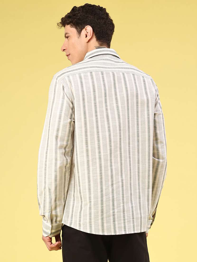 men striped long sleeve regular fit casual shirt - 22158410 -  Standard Image - 3