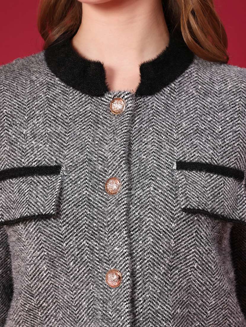 women self design long sleeve cardigan - 22158421 -  Standard Image - 5