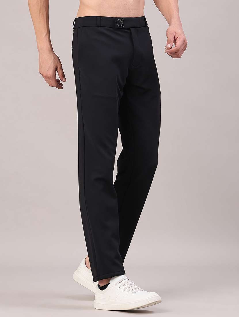 men solid mid rise chinos casual trouser - 22158426 -  Standard Image - 3