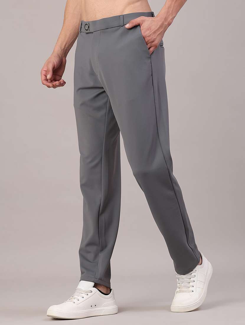 men solid mid rise chinos casual trouser - 22158427 -  Standard Image - 3