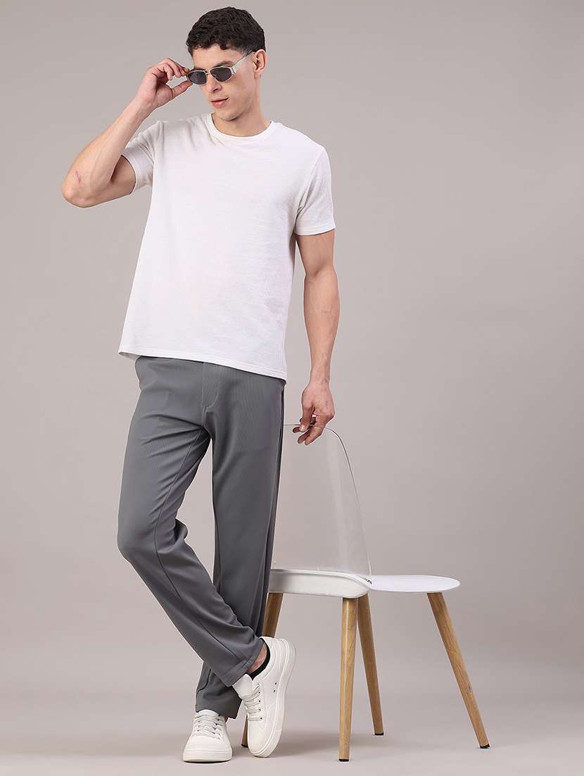 men solid mid rise chinos casual trouser - 22158427 -  Standard Image - 5