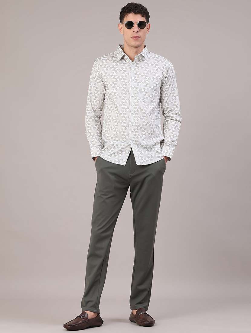 men solid mid rise chinos casual trouser - 22158428 -  Standard Image - 5