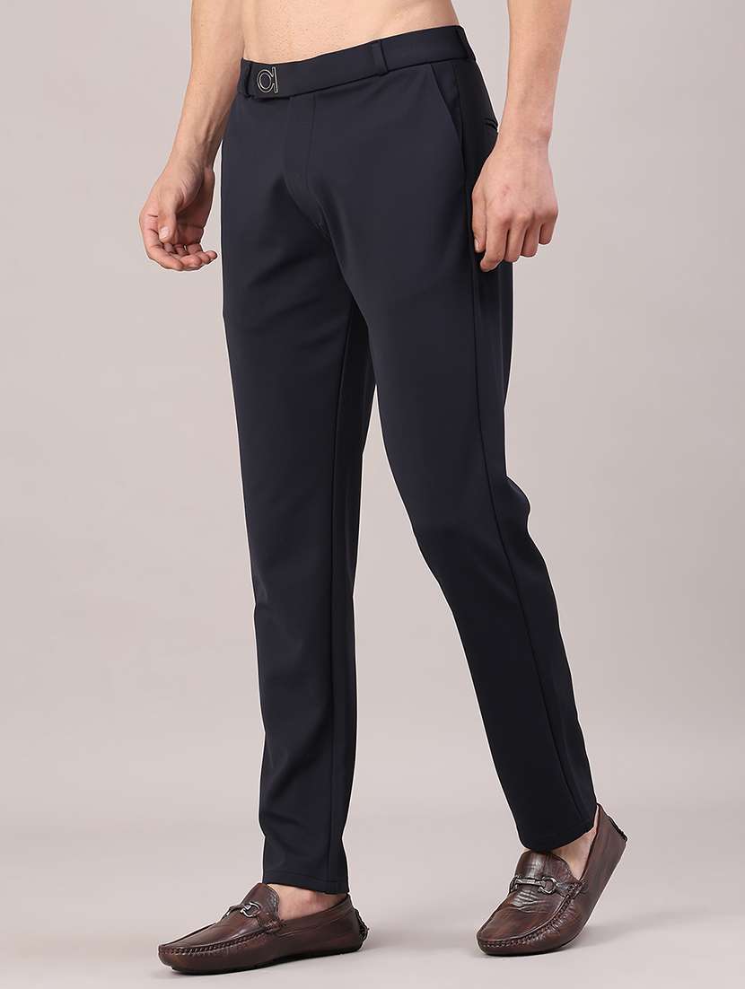 men solid mid rise chinos casual trouser - 22158429 -  Standard Image - 3