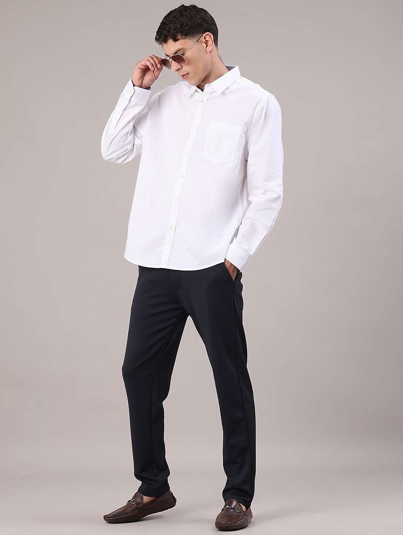 men solid mid rise chinos casual trouser - 22158429 -  Standard Image - 5