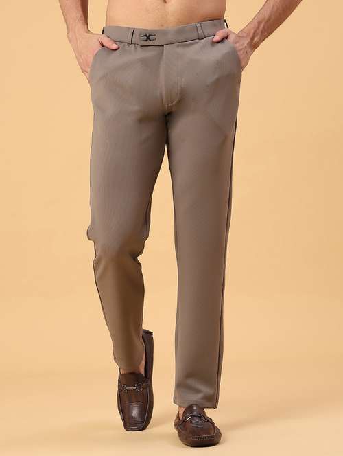 men solid mid rise chinos casual trouser - 22158430 -  Standard Image - 0