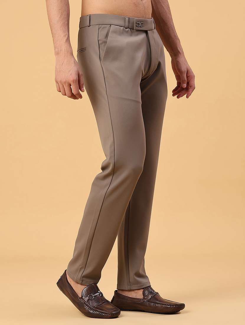 men solid mid rise chinos casual trouser - 22158430 -  Standard Image - 3