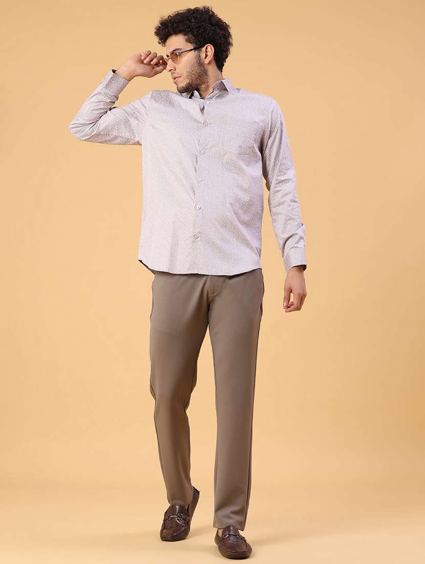 men solid mid rise chinos casual trouser - 22158430 -  Standard Image - 5