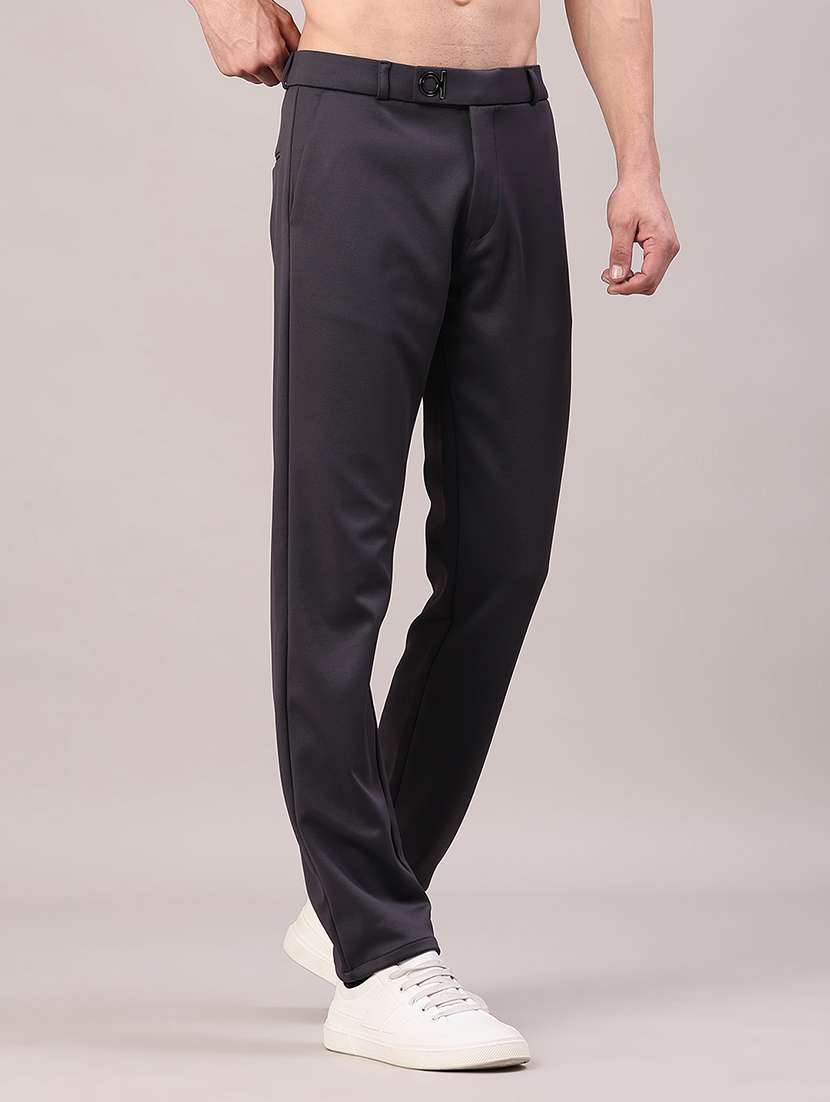 men solid mid rise chinos casual trouser - 22158431 -  Standard Image - 3