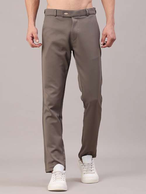men solid mid rise chinos casual trouser - 22158432 -  Standard Image - 0