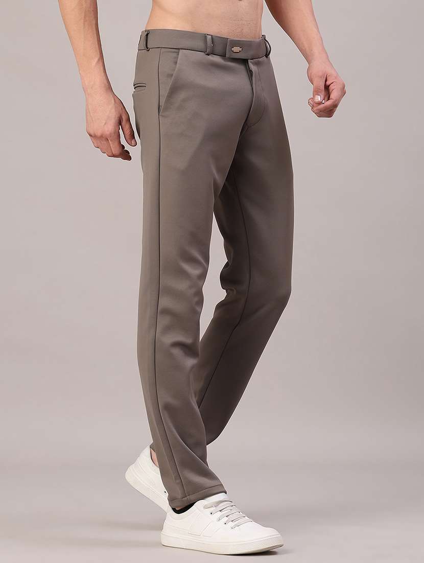 men solid mid rise chinos casual trouser - 22158432 -  Standard Image - 3